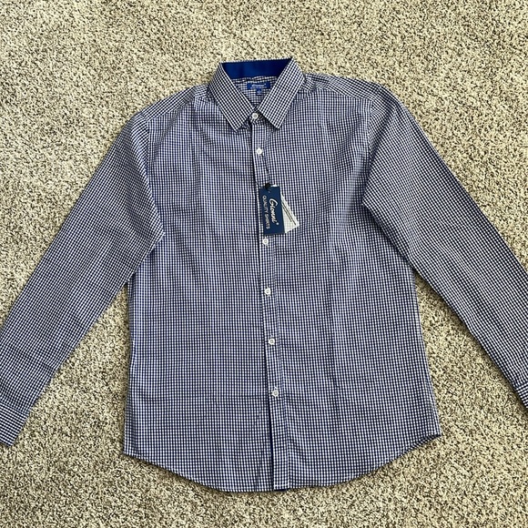 Gionni men’s button up dress shirt. Size small. Blue/checked print - Picture 5 of 6